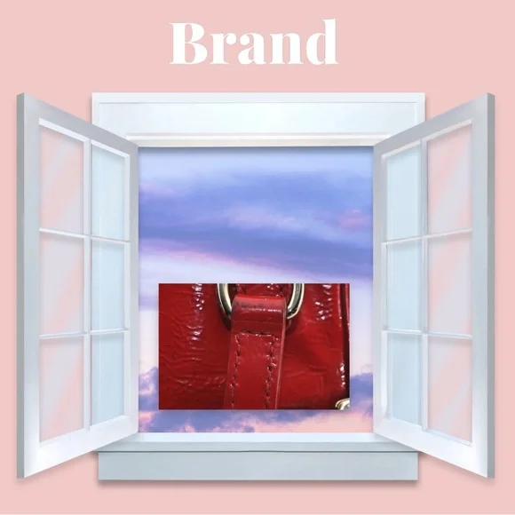 Authentic YVES SAINT LAURENTDowntown Mini Hand Bag Enamel Red 2866E